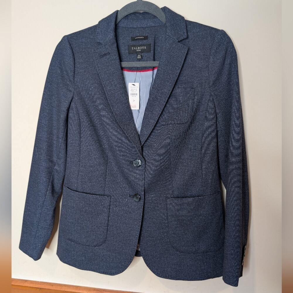 Talbots Aberdeen Blazer Twill Pique Navy Blue 2P